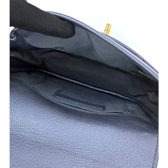 CHANEL Blue Metallic and Leather Messenger Crossbody Bag C-A23792 - Picture 7 of 9